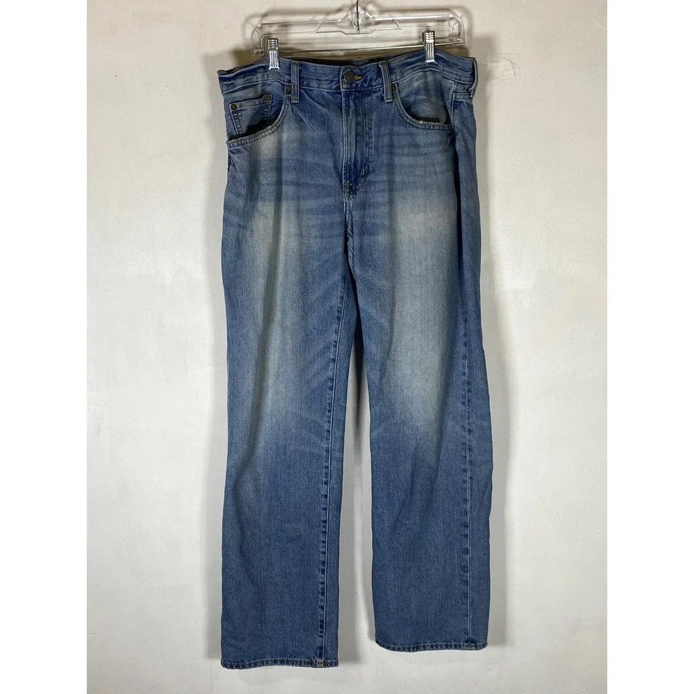 American Eagle 34x32 Straight Leg Jeans Light Wash 100% Cotton Denim Workwear